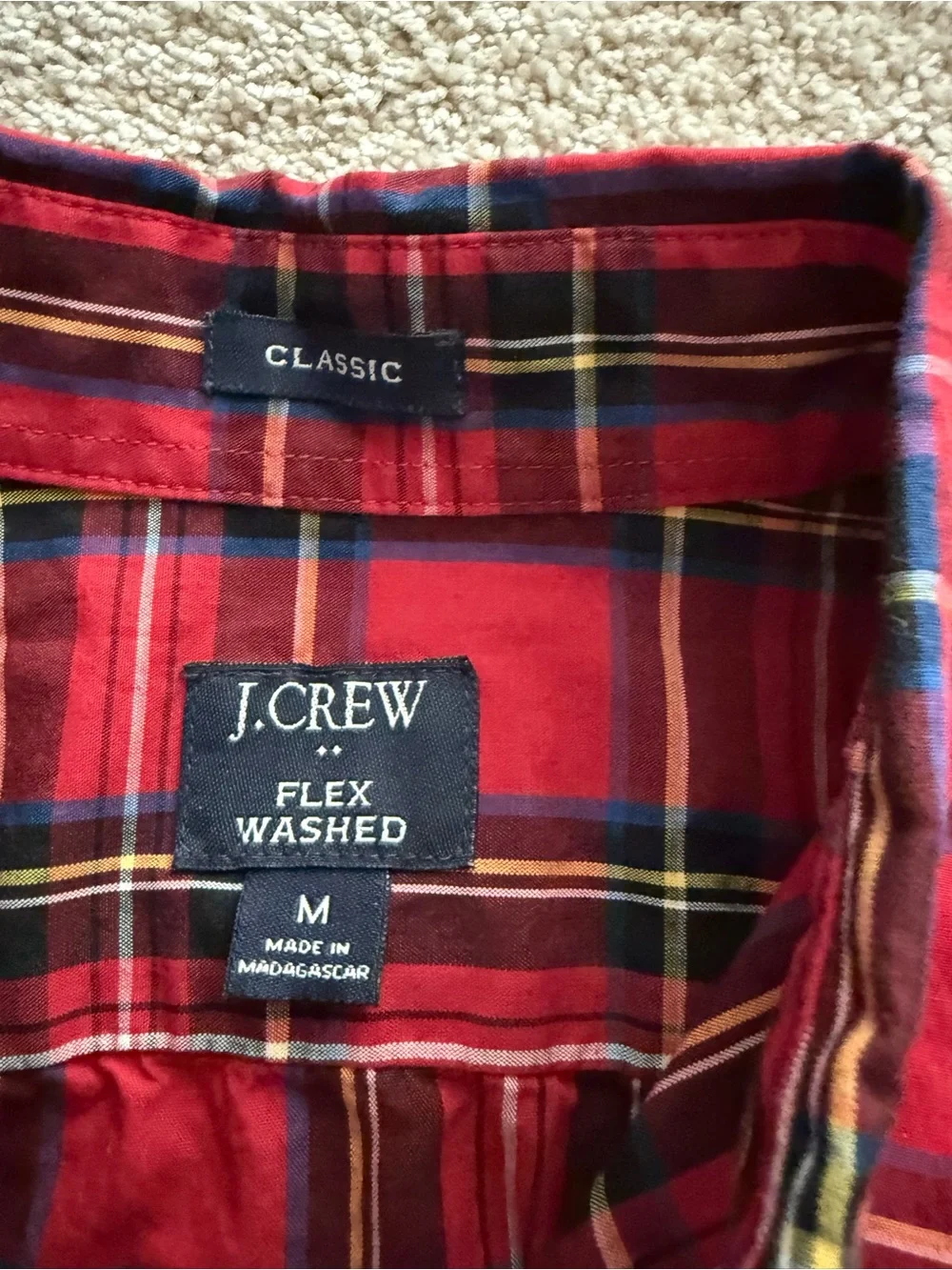 J. Crew Red Plaid Button-Down Shirt